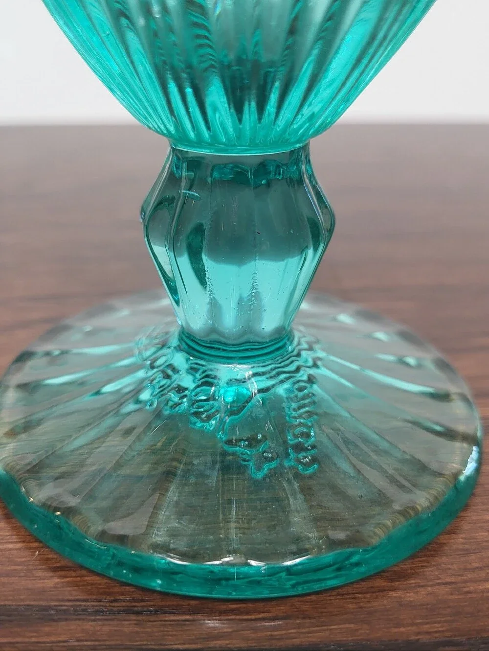 The Pioneer Woman Adeline 12-Ounce Footed Glass Goblet in Turquoise, Set of 3